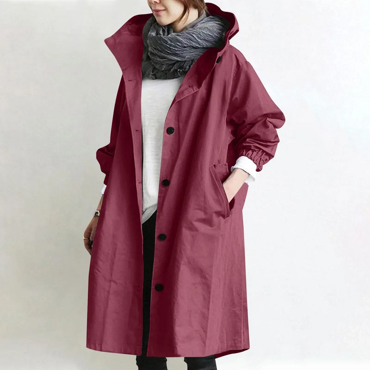 Margaret™ | Hooded Longline Trench Coat