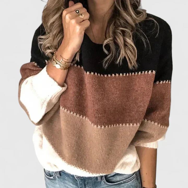 Orinthelle™ | Color Block Striped Pullover Sweater
