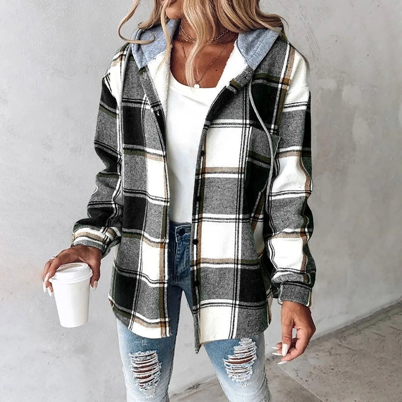Orvelle™ | Hooded Plaid Shacket