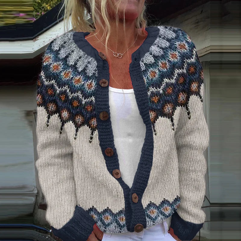 Marisette™ | Loose Fitting Cardigan with Print