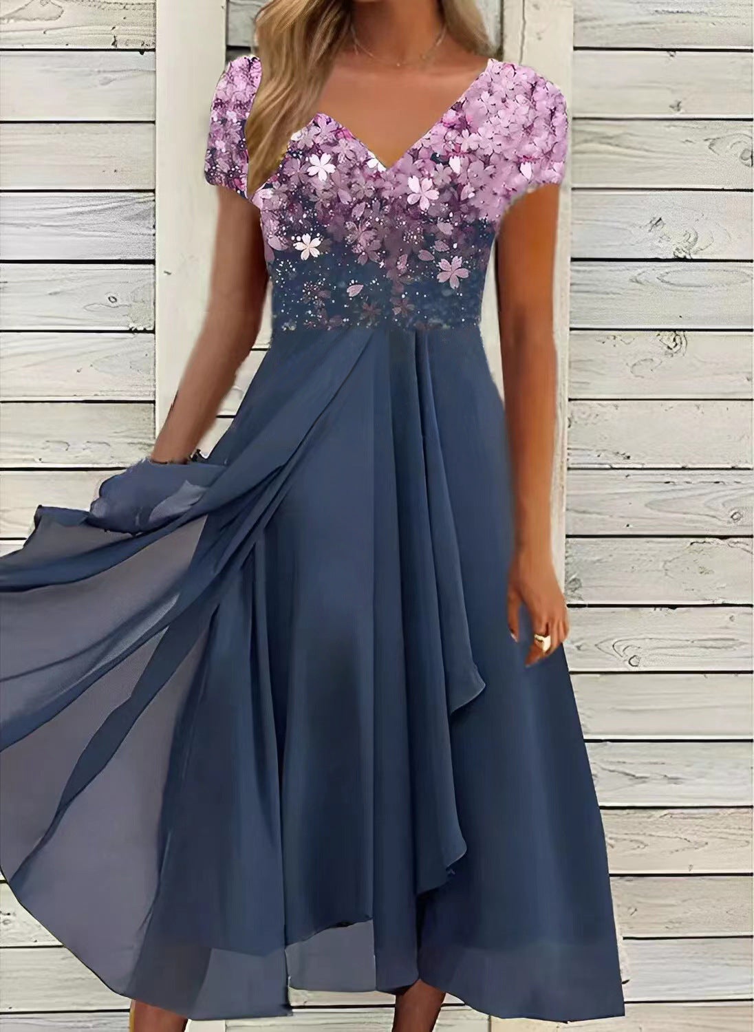 Davielle™ | Elegant Floral Patchwork Dress