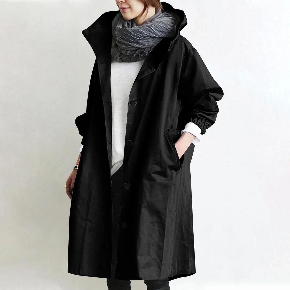 Margaret™ | Hooded Longline Trench Coat
