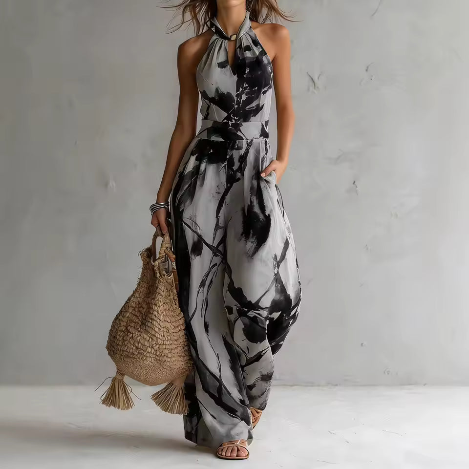 Bellamy™ | Elegant Jumpsuit with Artistic Print and Fluid Silhouette