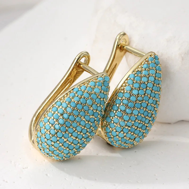 Rivelle™ | Pavé Teardrop Hoop Earrings