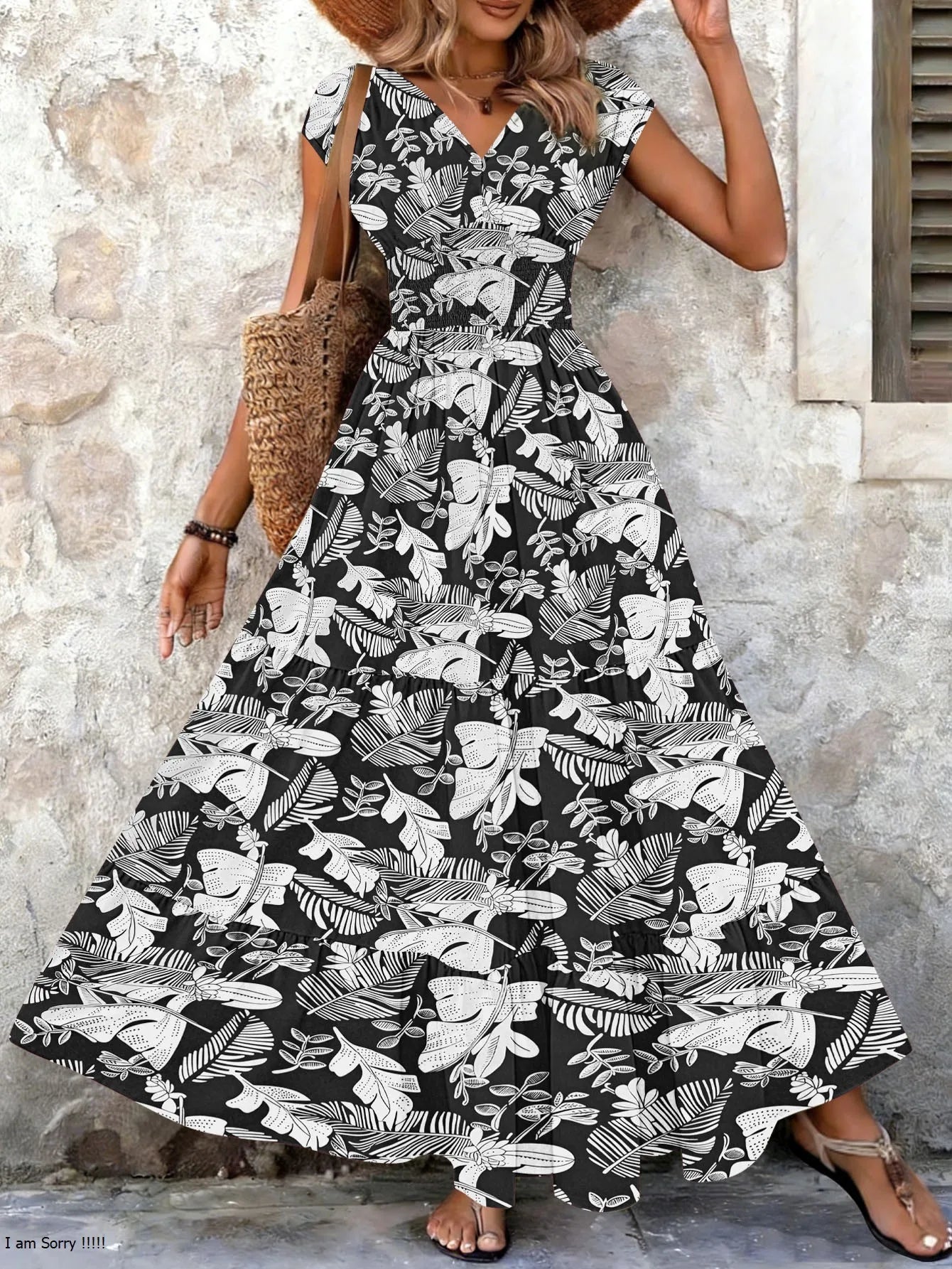Mirabel™ | Baroque V-Neck Maxi Dress