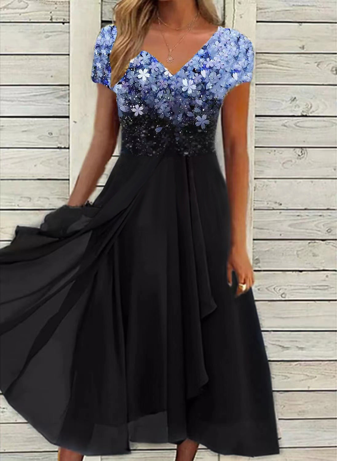 Davielle™ | Elegant Floral Patchwork Dress