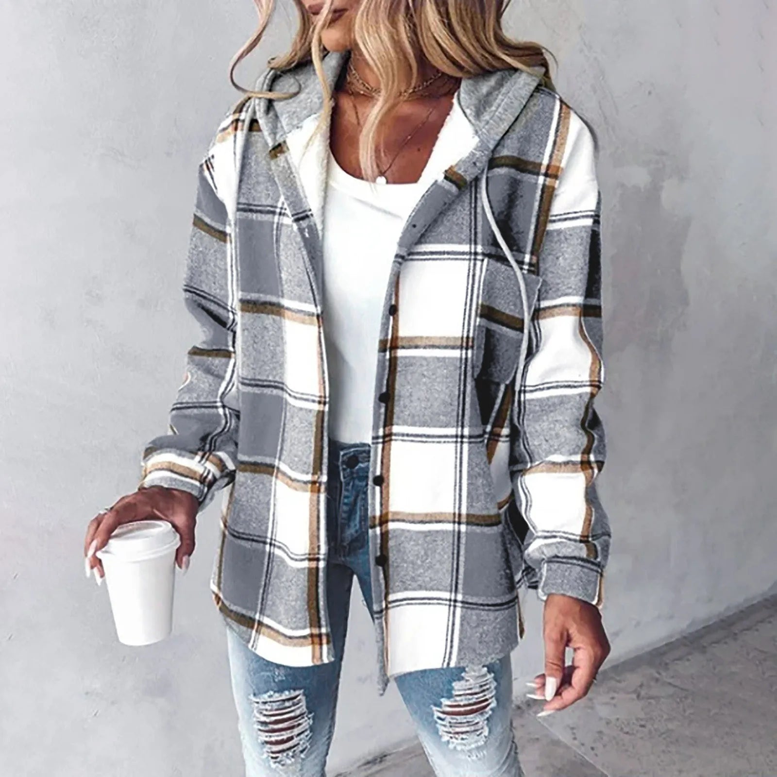 Orvelle™ | Hooded Plaid Shacket