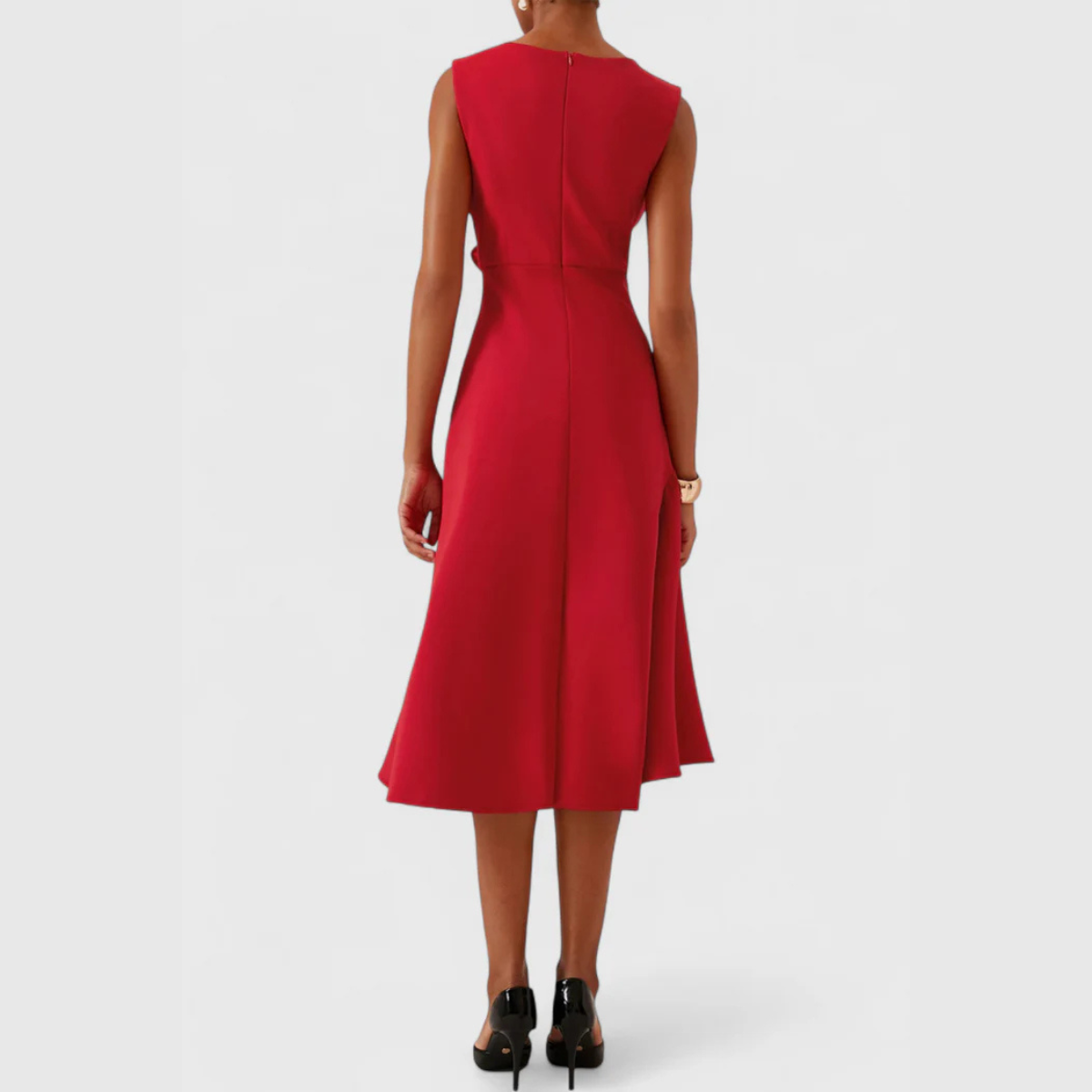 Women’s Draped Asymmetric Midi Dress