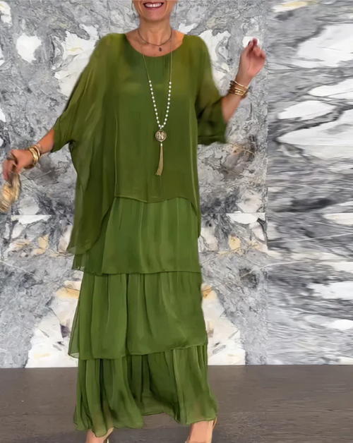 Mallory™ | Tiered Maxi Dress with Flutter Sleeves