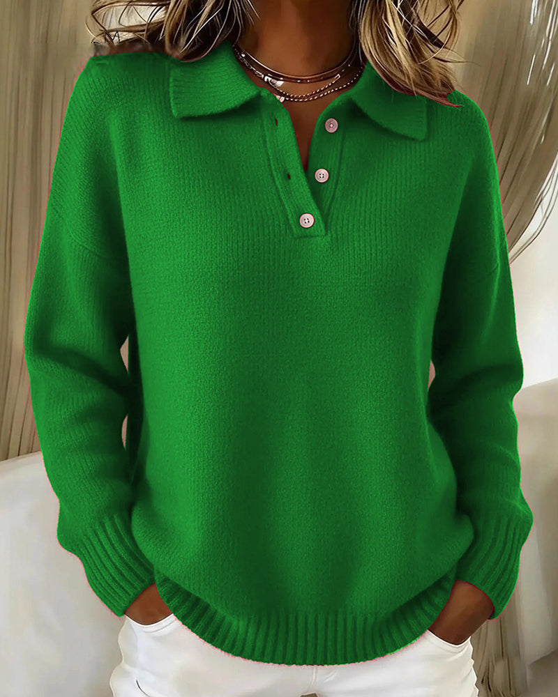 Madison | Classic Long Sleeve Knit Polo Shirt