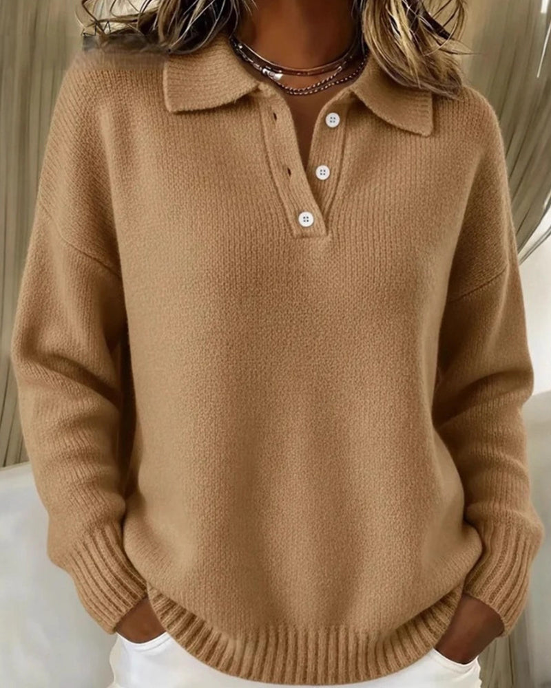 Madison | Classic Long Sleeve Knit Polo Shirt