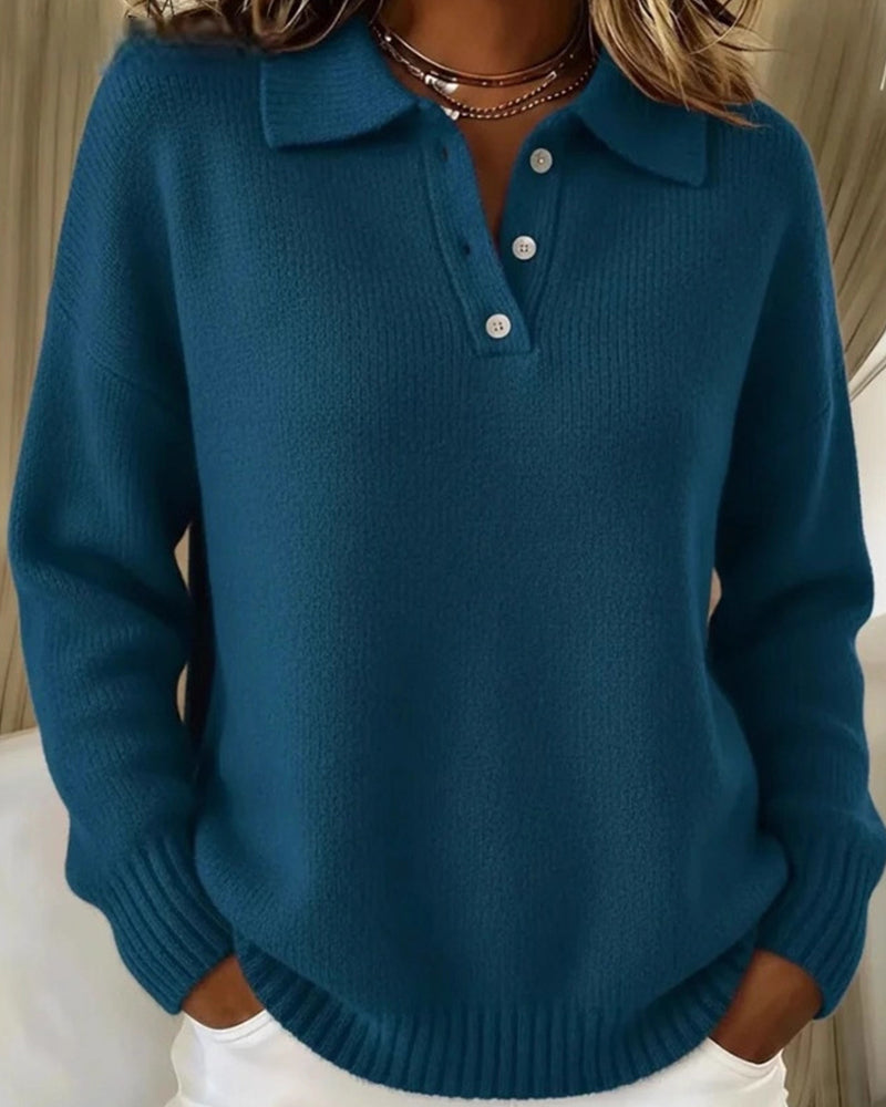 Madison | Classic Long Sleeve Knit Polo Shirt
