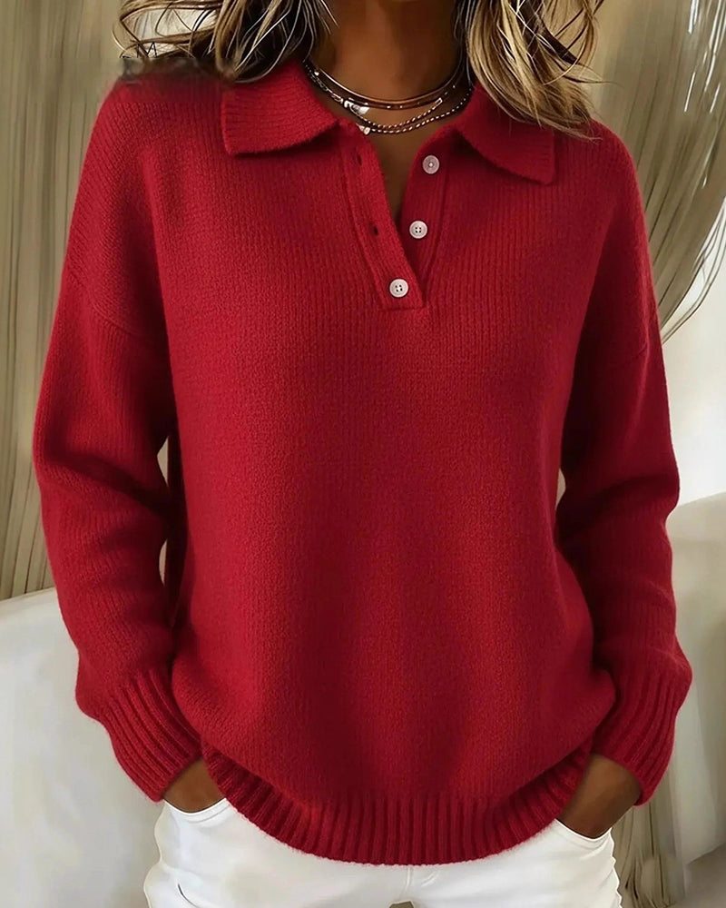Madison | Classic Long Sleeve Knit Polo Shirt