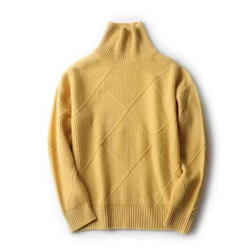 Celeste™ | Diamond Pattern Turtleneck Sweater