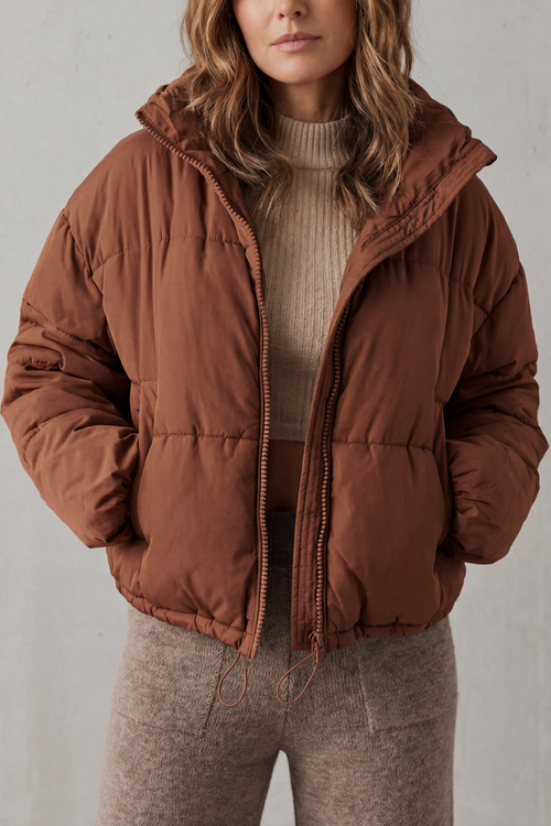 Savillonne | Women's Quilted Comfort Cropped Puffer Jacket