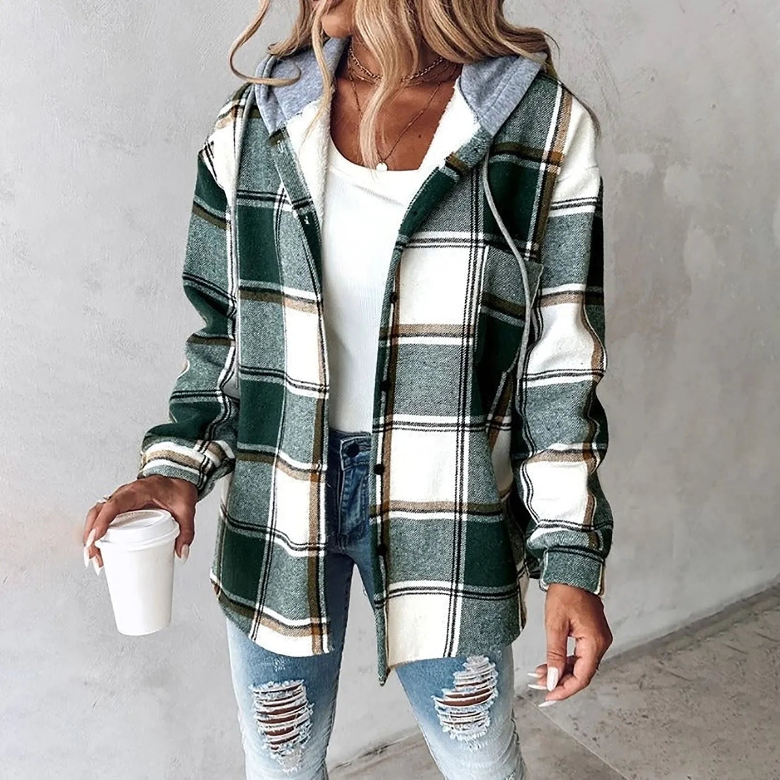 Orvelle™ | Hooded Plaid Shacket