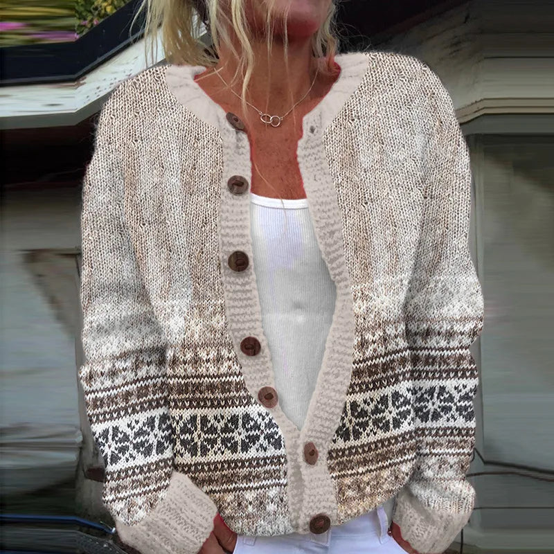 Marisette™ | Loose Fitting Cardigan with Print