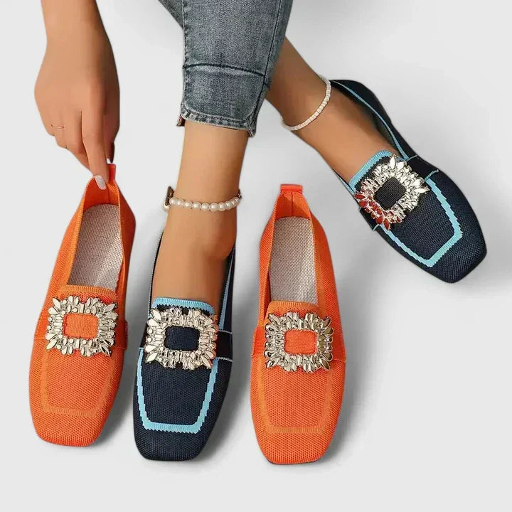 Cyrene™ | Embellished Buckle Loafers