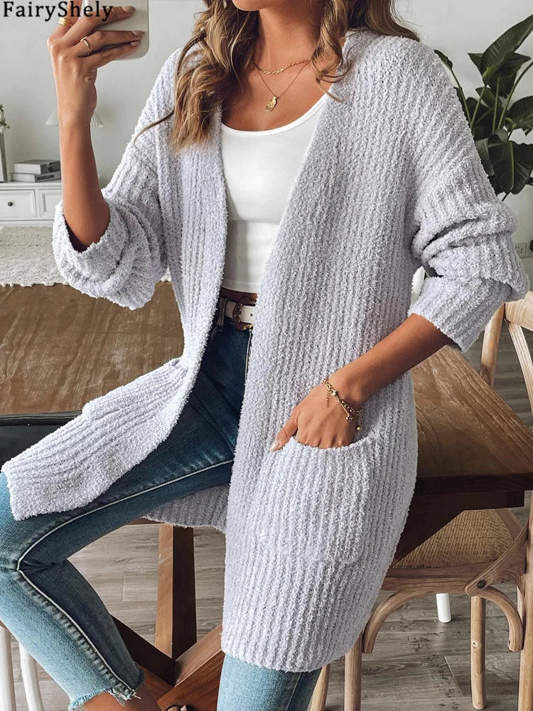 Everly™ | Long Knit Pocket Cardigan