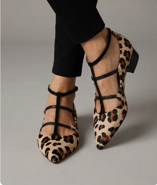 Vexelle™ | Heeled Shoes with Leopard Strap