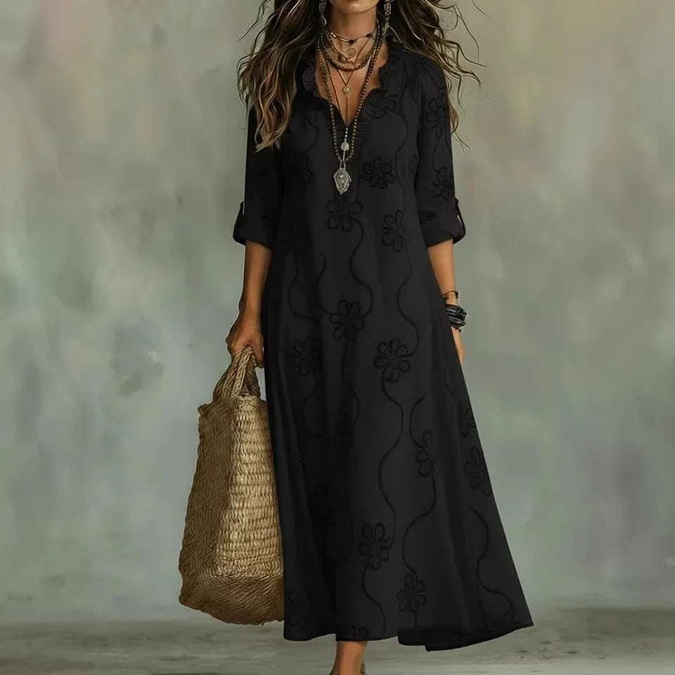Sabrina™ | Embroidered Floral Maxi Dress