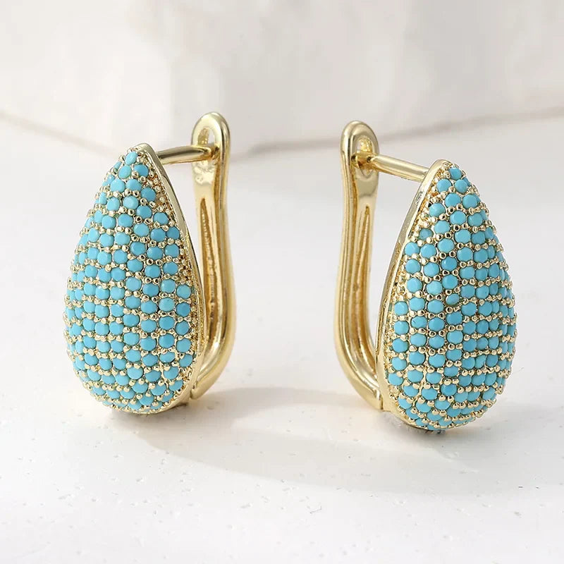 Rivelle™ | Pavé Teardrop Hoop Earrings