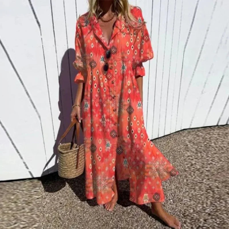 Coraline™ | Bohemian Printed Maxi Dress