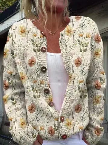 Marisette™ | Loose Fitting Cardigan with Print