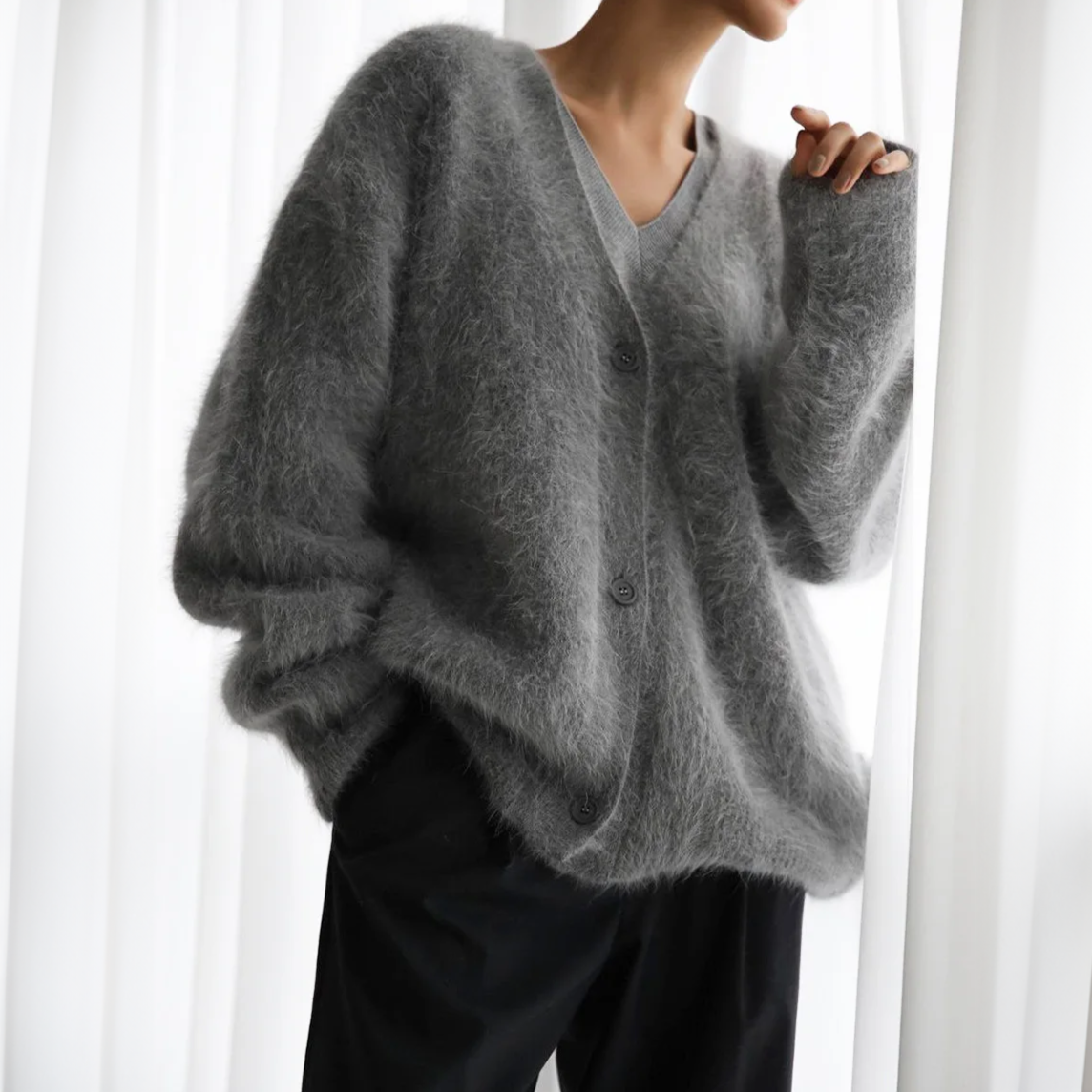 Orlena™ | Oversized V-Neck Cardigan