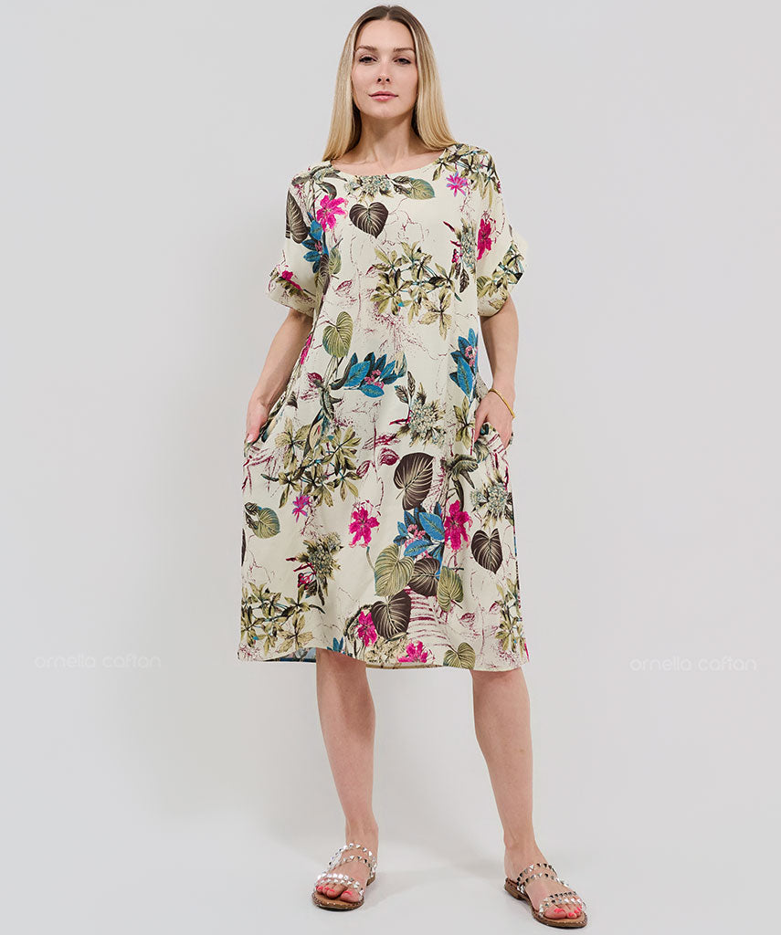 Robe Courte Décontractée à Poches – Ornella Caftan™