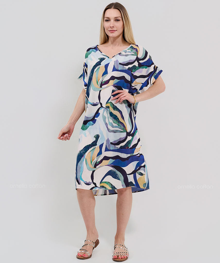 Robe Courte Décontractée à Poches – Ornella Caftan™