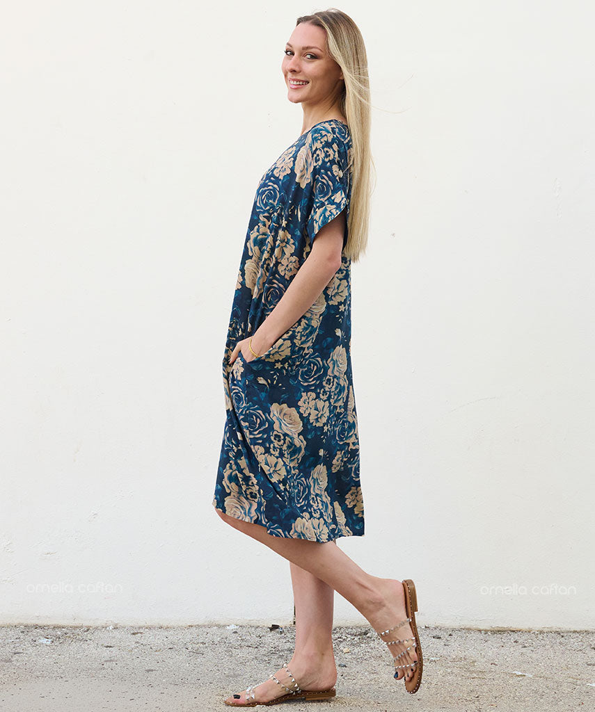 Robe Courte Décontractée à Poches – Ornella Caftan™
