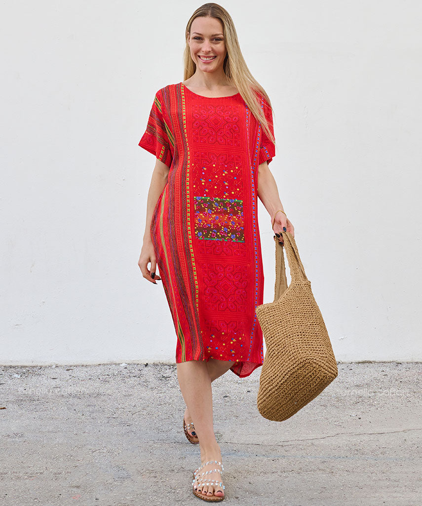 Robe Courte Décontractée à Poches – Ornella Caftan™