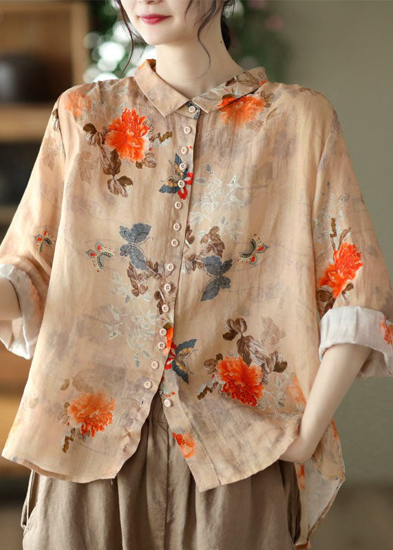 Rosanne™ | Floral Print Button-Front Blouse with Relaxed Fit and Long Sleeves