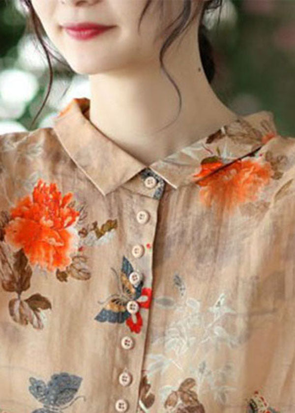 Rosanne™ | Floral Print Button-Front Blouse with Relaxed Fit and Long Sleeves