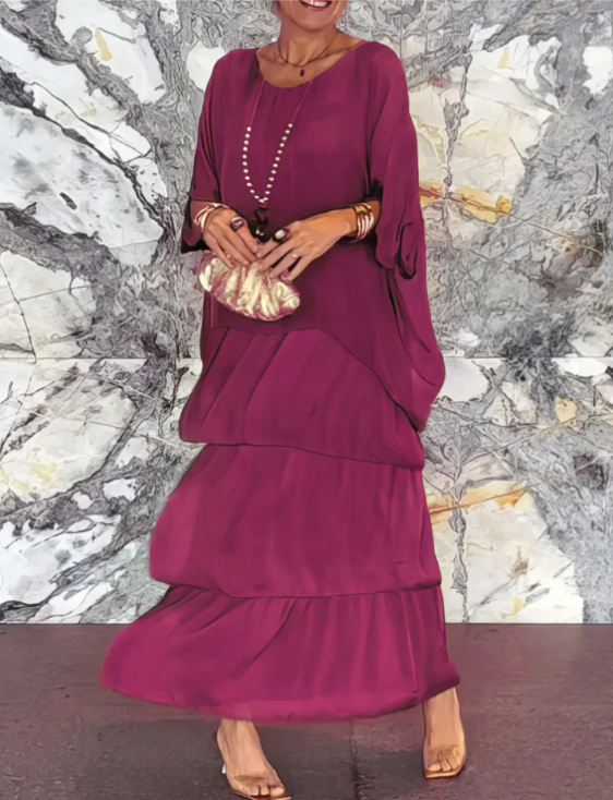 Mallory™ | Tiered Maxi Dress with Flutter Sleeves