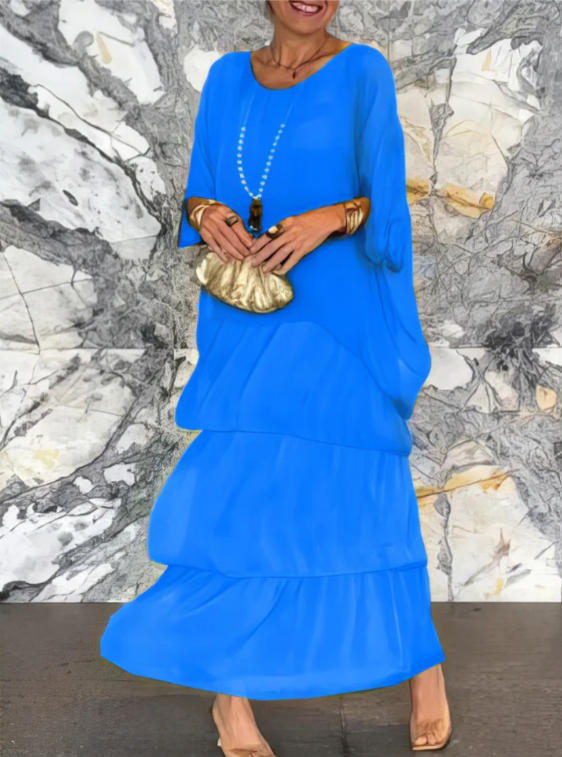 Mallory™ | Tiered Maxi Dress with Flutter Sleeves
