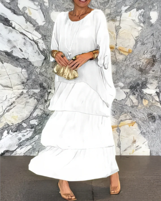 Mallory™ | Tiered Maxi Dress with Flutter Sleeves