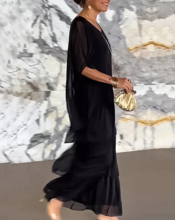 Mallory™ | Tiered Maxi Dress with Flutter Sleeves