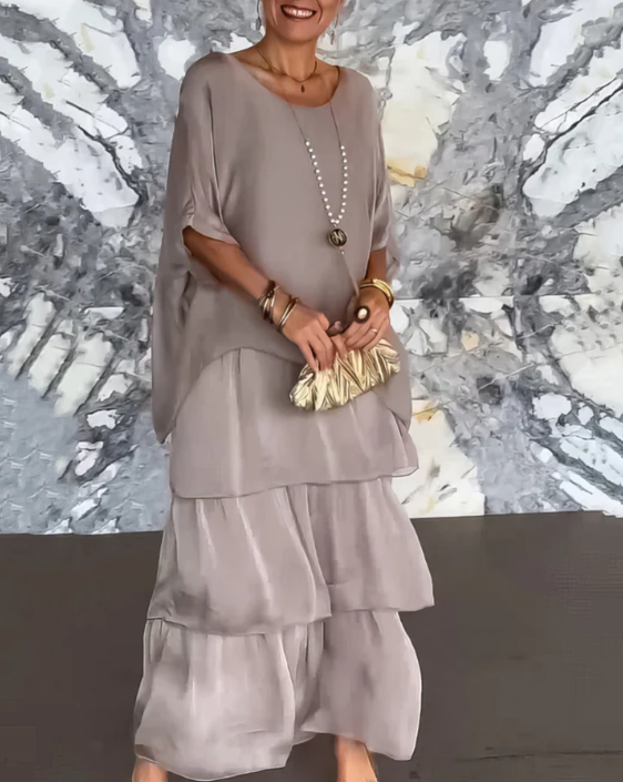 Mallory™ | Tiered Maxi Dress with Flutter Sleeves