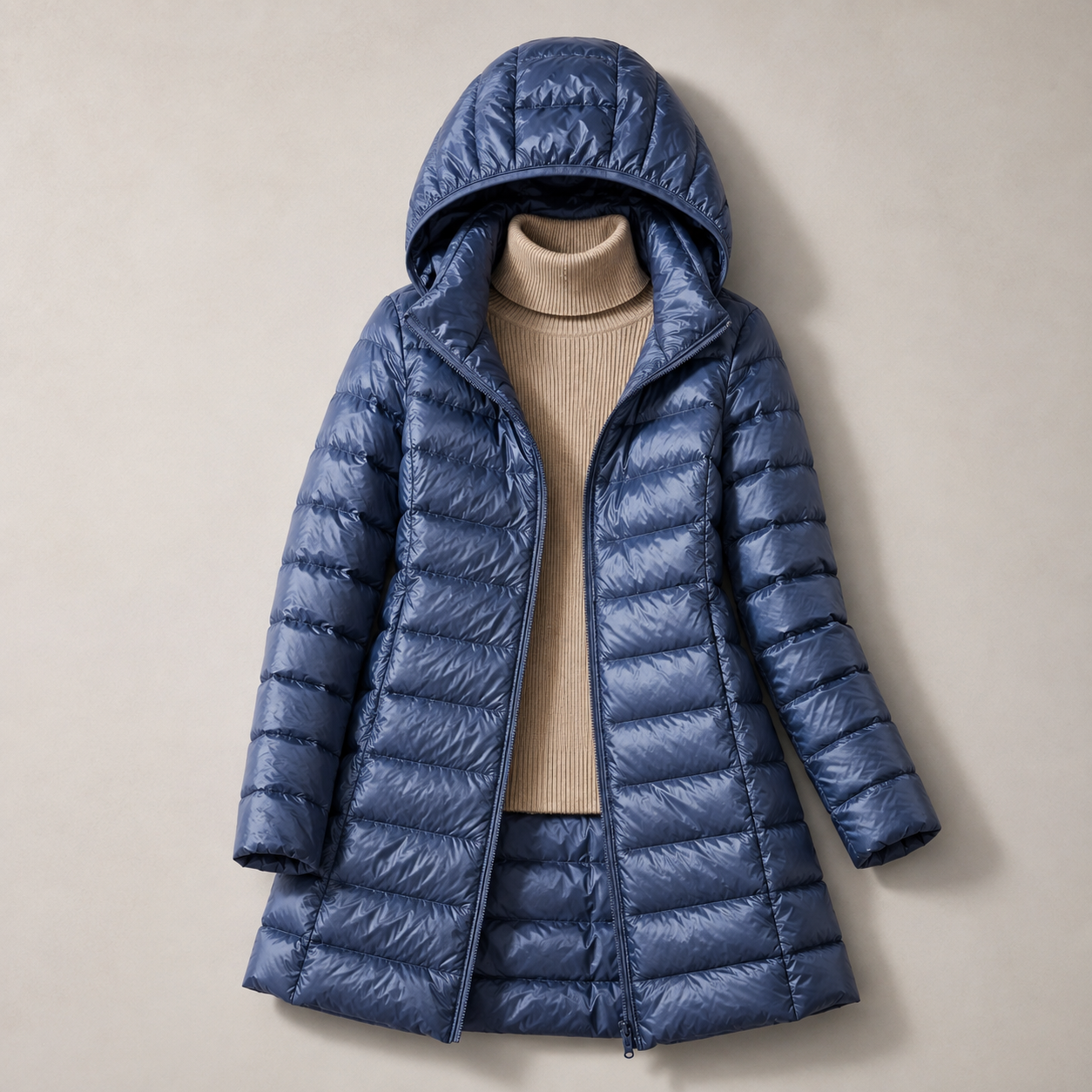 Ivona™ | Lightweight Long Hooded Puffer Jacket