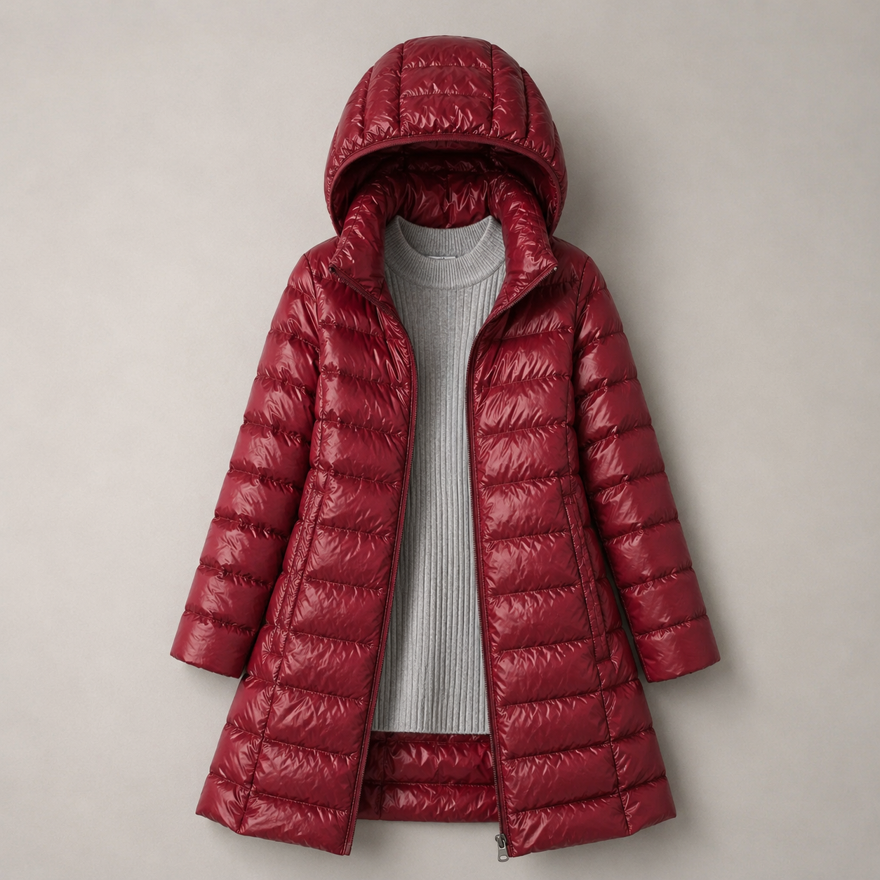 Ivona™ | Lightweight Long Hooded Puffer Jacket