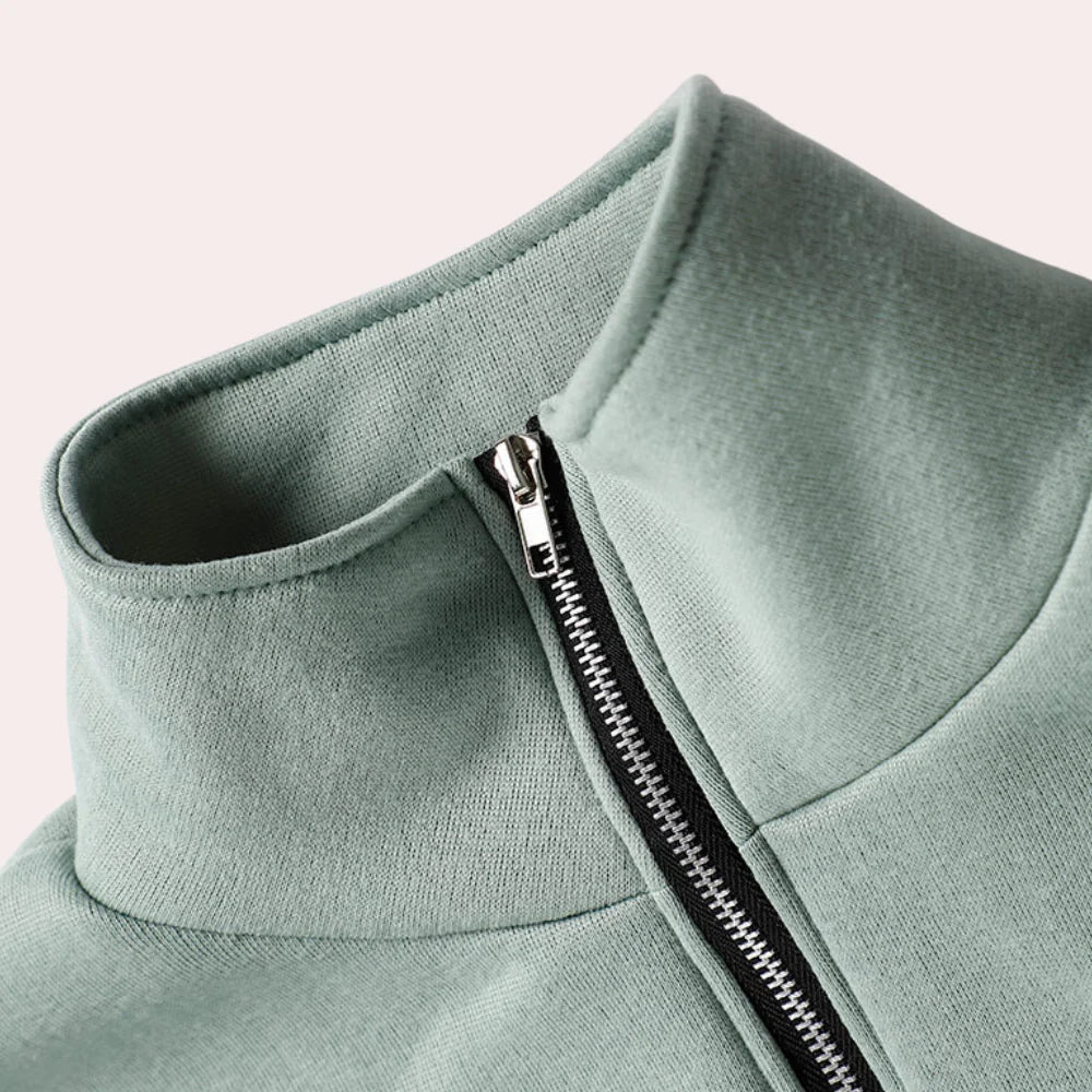 Women's Half-Zip Tracksuit Set with Long Sleeves