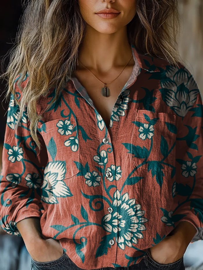 Lorietta™ | Vintage Floral-Print Blouse