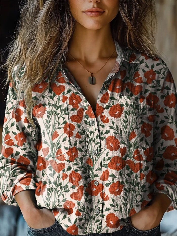 Sylvara™ | Poppy Floral Print Blouse