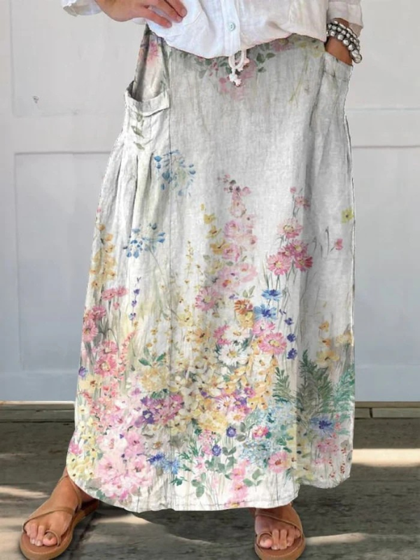 Evelise™ | Printed Midi Skirt