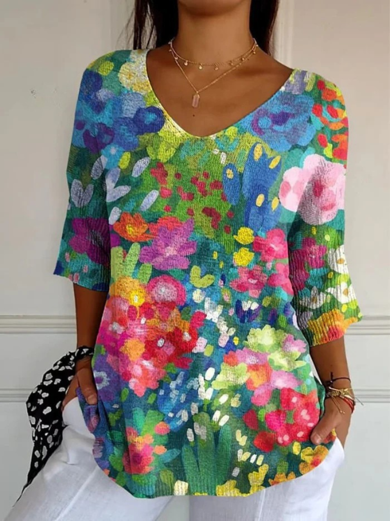 Juliette™ | Vintage Floral Art Print Casual Pullover