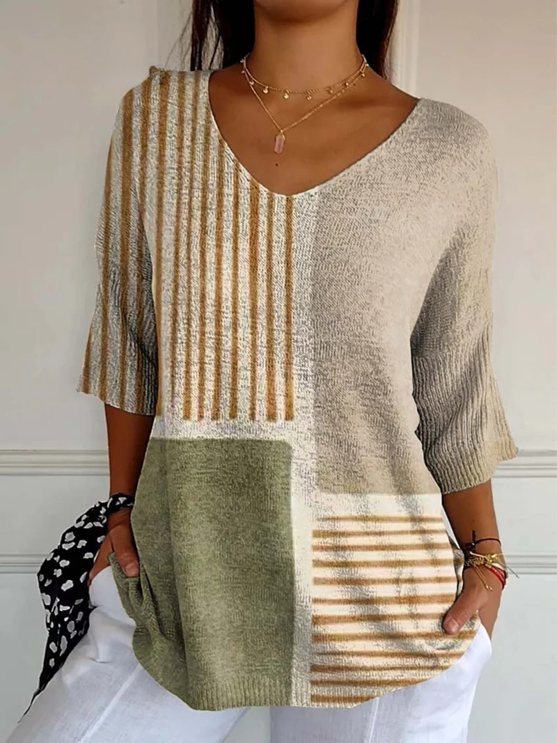 Guinara™ | Abstract Geometric Pattern Print Pullover
