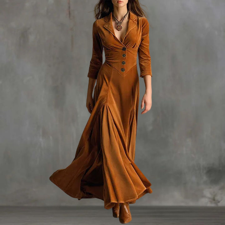 Raewyn™ | Elegant Flowing Button Maxi Dress