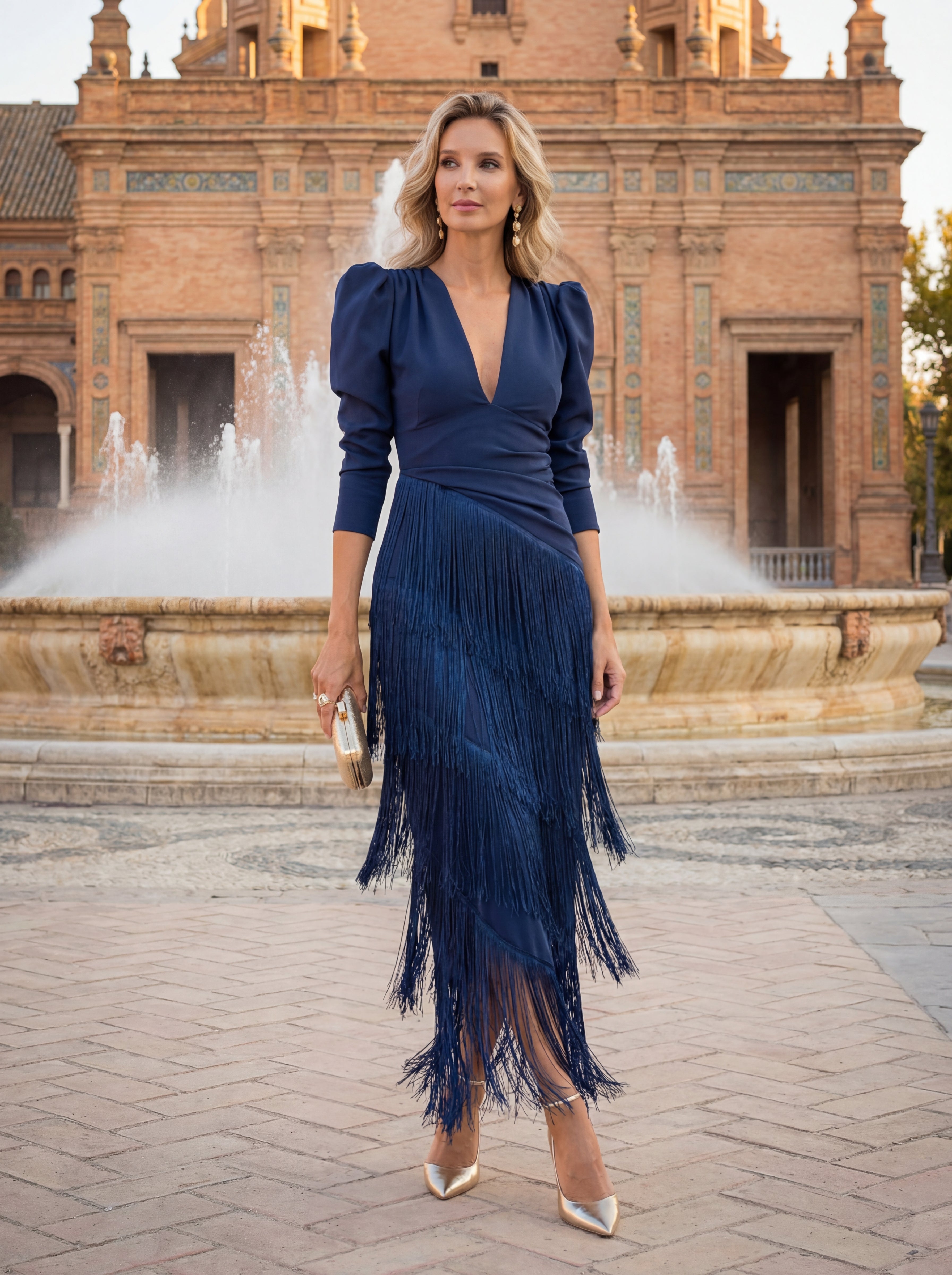 Romilly™ | Elegant Fringe Flare Dress